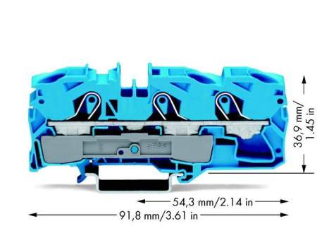 Клемма WAGO 2016-1304, 3 pin, 0.50мм² - 24мм², 800В, 76А, конф: N, (1 шт)
