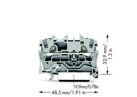 Клемма WAGO 2001-1201, 2 pin, 0.25мм² - 2.50мм², 800В, 18А, конф: L, (1 шт)