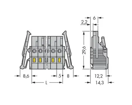 Розетка для подключения кабеля WAGO 231-107/037-000, 7 pin, 0.08мм² - 2.5мм², 320В, 15А, CS: 5мм, (50 шт)