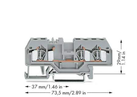 Клемма WAGO 281-681, 3 pin, 0.08мм² - 4мм², 800В, 32А, конф: L, (50 шт)