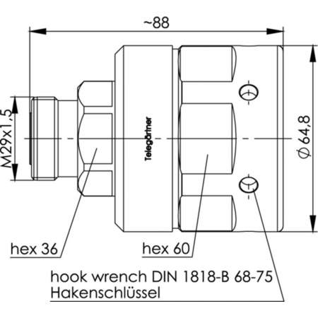 J01121G0139, Telegärtner - 7-16-DIN-разъем, 50 Ом : 1 шт.