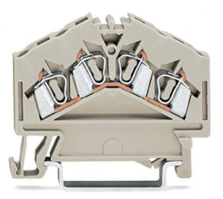 Клемма WAGO 280-996, 4 pin, 0.20мм² - 2.50мм², 550В, 23А, конф: L, (100 шт)