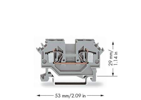 Клемма WAGO 281-601, 2 pin, 0.08мм² - 4мм², 800В, 32А, конф: L, (50 шт)