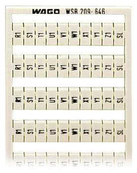 Этикетка WAGO 209-646, Оттиск: R1;S1;T1;U1;V1;W1;X1;SL, (5 шт)