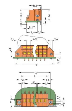 Быстроразъемная клемма WAGO 231-633/023-000, 3 pin, 0.08мм² - 2.5мм², 320В, 16А, CS: 5.08мм, (50 шт)