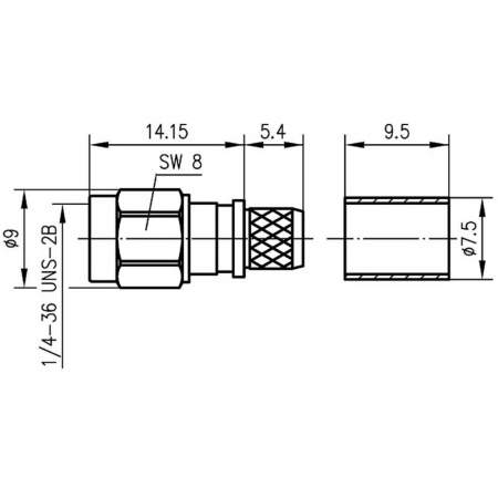 J01150A0611, Telegärtner - SMA-разъем, 50 Ом : 1 шт.