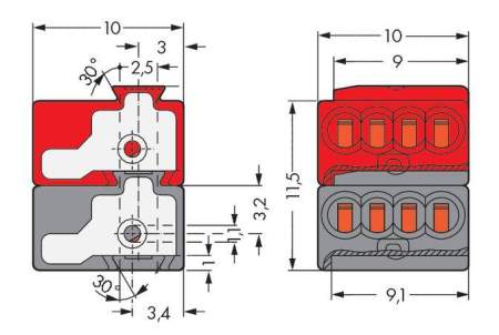 Винтовая клемма WAGO 243-211, 8 pin, 0.28мм² - 0.5мм², 150В, 6А, (500 шт)