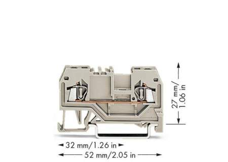 Клемма WAGO 279-992, 2 pin, 0.08мм² - 1.50мм², 550В, 15А, конф: L, (100 шт)