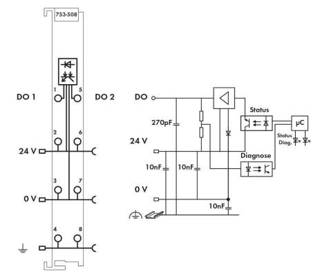 Модуль цифрового вывода ПЛК WAGO 753-508 