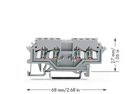 Клемма WAGO 279-626, 4 pin, 0.08мм² - 1.50мм², 800В, 18А, конф: L, (100 шт)