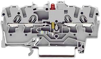 Светодиодная клемма WAGO 2001-1421/1000-413, 4 pin, 0.25мм² - 2.50мм², 24В, 25мА, конф: L, (1 шт)
