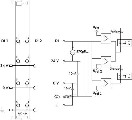 Модуль цифрового ввода ПЛК WAGO 750-424 