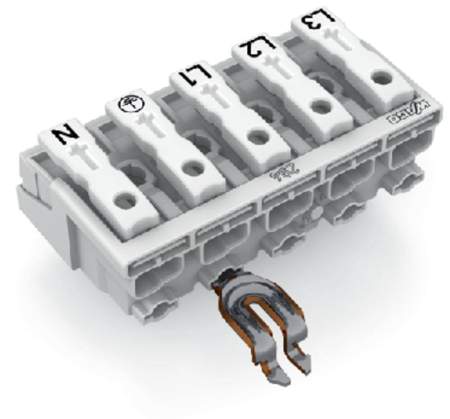 Разъем питания сети WAGO 294-4355, 5 pin, 0.5мм² - 1.5мм², 24А, (250 шт)