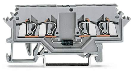 Диодная клемма WAGO 280-623/281-411, 4 pin, 0.08мм² - 2.50мм², 250В, 500мА, конф: L, (100 шт)