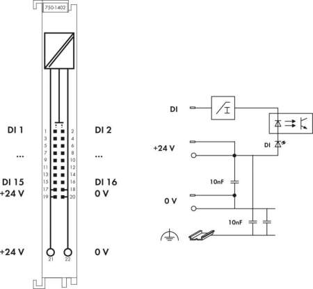 Модуль цифрового ввода ПЛК WAGO 750-1402 