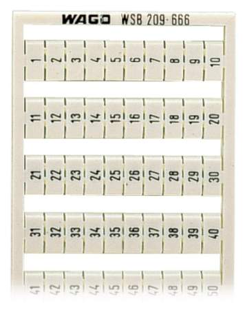 Этикетка WAGO 209-666, Оттиск: 1 - 50, (5 шт)