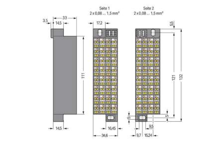 Клеммы для матричной коммутации WAGO 726-322, 32 pin, 0.08мм² - 1.50мм², 10А, (24 шт)