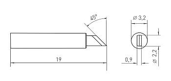 Паяльное жало Weller T0054462199N RTM 030 K MS