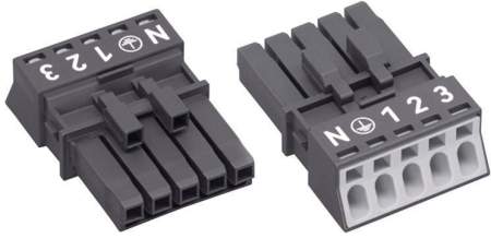 Разъем питания сети WAGO 890-205, 4 pin, 0.25мм² - 1.5мм², 250В, 16А, (1 шт)