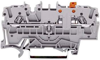 N клемма WAGO 2002-1671, 2 pin, 0.25мм² - 4мм², 400В, 16А, конф: L, (1 шт)
