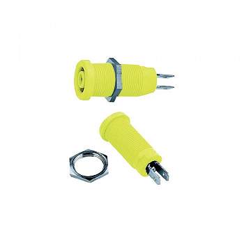 66.9131-20, Stäubli XEB-1R - Лабораторное гнездо, Ø-контакта: 4 мм, зеленый, желтый : 1 шт.