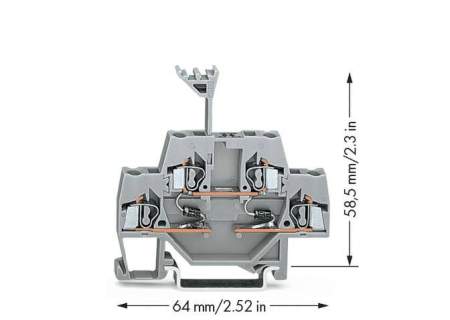 Двухуровневая диодная клемма WAGO 280-941/281-489, 4 pin, 0.08мм² - 2.50мм², 250В, 500мА, конф: L, (50 шт)