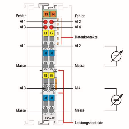Модуль аналогового ввода ПЛК WAGO 750-457 