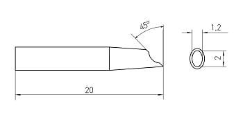Паяльное жало Weller T0054461099N RTM 020 G