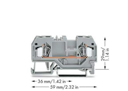 Клемма WAGO 281-901, 2 pin, 0.08мм² - 4мм², 800В, 32А, конф: L, (50 шт)