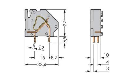 Быстроразъемная клемма WAGO 745-854/006-000, 1 pin, 0.20мм² - 16.00мм², 320В, CS: 10мм, (100 шт)