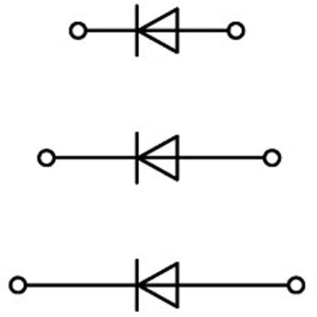 Трехуровневая диодная клемма WAGO 2002-3212/1000-673, 6 pin, 0.25мм² - 4мм², 250В, 500мА, конф: L, (1 шт)