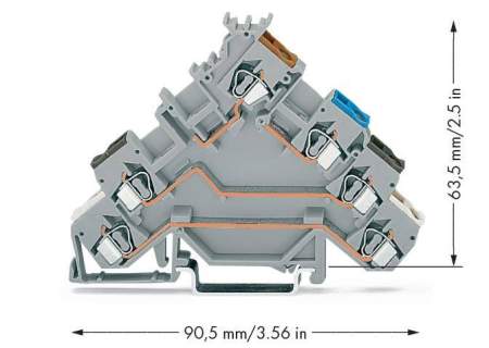 Клемма бесконтактного переключателя WAGO 280-580, 6 pin, 0.08мм² - 2.50мм², 400В, 20А, конф: L, (50 шт)
