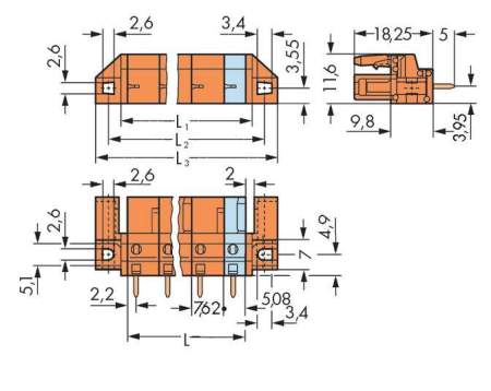 Розетка для подключения к печатной плате WAGO 232-764/047-000, 4 pin, 630В, CS: 7.62мм, (50 шт)