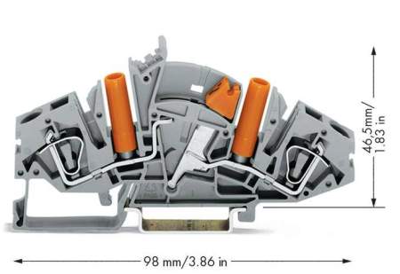 N клемма WAGO 282-821, 2 pin, 0.20мм² - 6мм², 500В, 30А, конф: L, (20 шт)