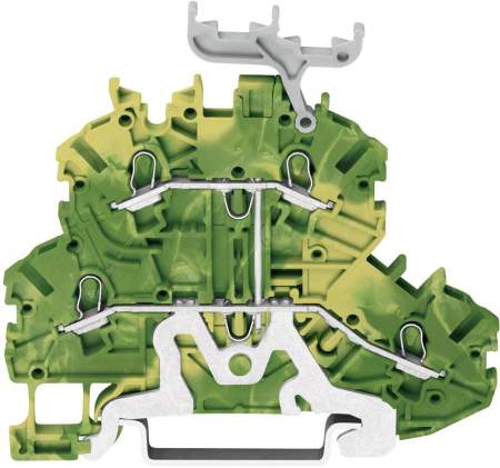 Двухуровневая PG клемма WAGO 2000-2237, 4 pin, 0.14мм² - 1.50мм², 500В, 13.5А, конф: Terre, (1 шт)