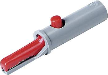 Зажим типа "крокодил" SKS Hirschmann AK 10, изолированный, красный, 6 мм, длина: 53 мм : 1 шт.