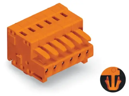 Розетка для подключения кабеля WAGO 734-206/008-000, 6 pin, 0.08мм² - 1.5мм², 300В, 10А, CS: 3.81мм, (100 шт)