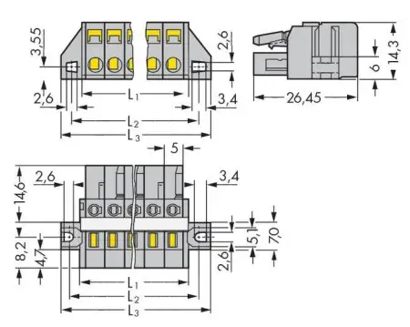Розетка для подключения кабеля WAGO 231-112/027-000, 12 pin, 0.08мм² - 2.5мм², 320В, 15А, CS: 5мм, (25 шт)