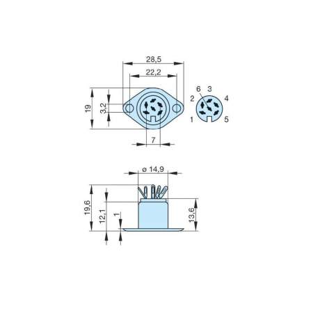 DIN-вставная штепсельная розетка Hirschmann мAB 6