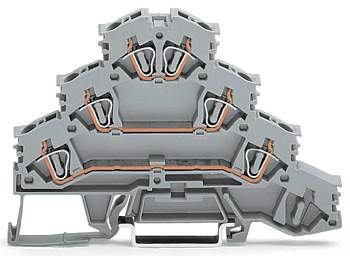 Четырехуровневая клемма WAGO 281-532, 7 pin, 0.08мм² - 2.50мм², 400В, 20А, конф: L, (50 шт)