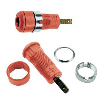 65.9098-22, Stäubli SLB2-F2,8 - Лабораторное гнездо, Ø-контакта: 2 мм, красный : 1 шт.