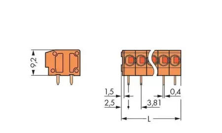 Быстроразъемная клемма WAGO 235-110/330-000, 10 pin, 0.25мм² - 1.50мм², 320В, 17.5А, CS: 3.81мм, (120 шт)