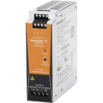 Блок питания с креплением на DIN рейку Weidmüller 1478170000 PRO MAX3 120W 24V 5A