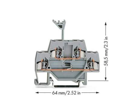 Двухуровневая диодная клемма WAGO 280-940/281-410, 4 pin, 0.08мм² - 2.50мм², 250В, 500мА, конф: L, (50 шт)
