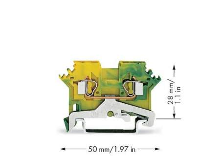 PG клемма WAGO 280-607/999-950, 2 pin, 0.20мм² - 2.50мм², конф: Terre, (100 шт)