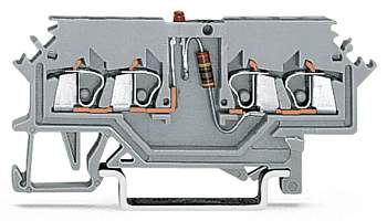 Светодиодная клемма WAGO 279-624/281-413, 4 pin, 0.08мм² - 1.50мм², 24В, 25мА, конф: L, (100 шт)
