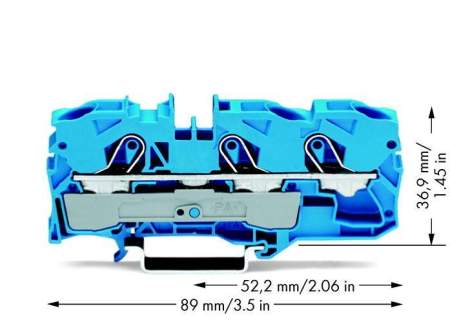 Клемма WAGO 2010-1304, 3 pin, 0.50мм² - 16мм², 800В, 57А, конф: N, (1 шт)