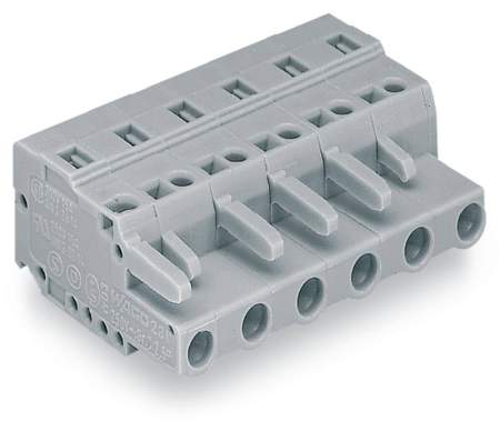 Розетка для подключения кабеля WAGO 231-206/026-000, 6 pin, 0.08мм² - 2.5мм², 630В, CS: 7.50мм, (50 шт)