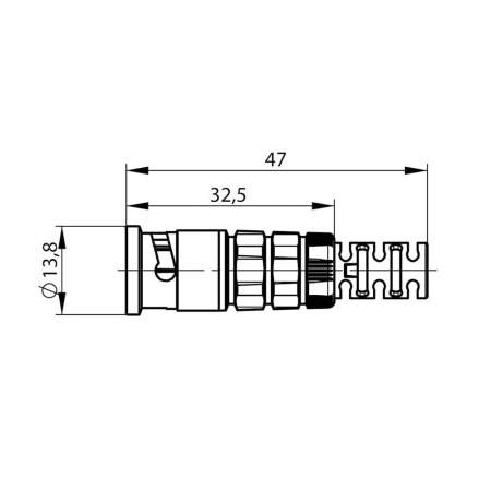 J01002A0082, Telegärtner - HDTV-BNC-разъем, 75 Ом : 1 шт.