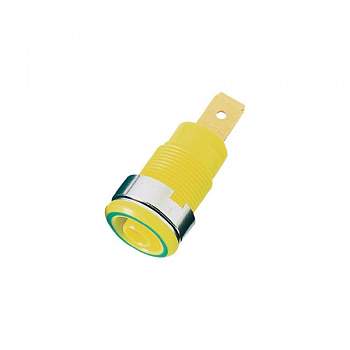 23.3060-20, Stäubli SLB 4-F6,3 - Лабораторное гнездо, Ø-контакта: 4 мм, зеленый, желтый : 1 шт.